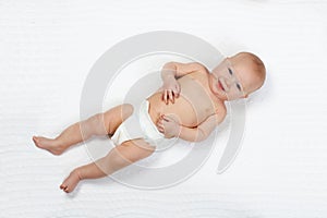 Little baby wearing a diaper