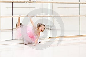 Little ballerina at ballet class