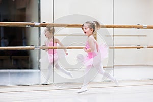 Little ballerina at ballet class