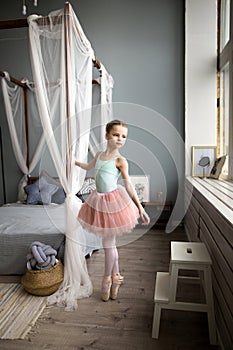 Little ballerina . Cute little girl dreams of becoming a ballerina.