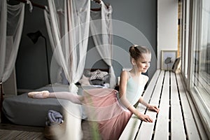 Little ballerina . Cute little girl dreams of becoming a ballerina.