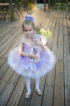 Little ballerina with flowers