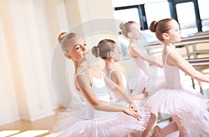 Little Ballerinas in Tutus at the Dance Training