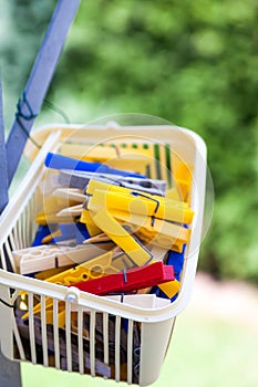 Little basket of clothes pins