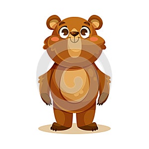 Little Bear Cub with Cute Snout Vector Illustration