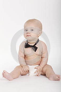 Little beautiful boy with bow tie