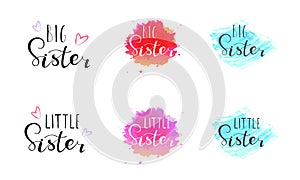 Little big sister. Lettering for babies clothes