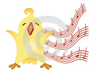 A little birdie sings Illustration for vocal lessons for children
