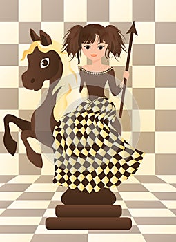 Little black chess horse