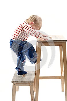 Little blond boy isolated