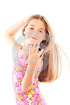 Little blond girl with long hair