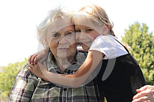 Little Blond Girl Loves Gramma