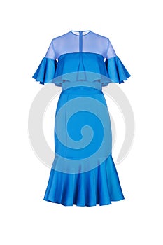 Little blue dress isolated on white