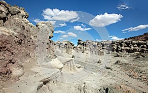 Little Book Cliffs National Monument gray hodo geologic formations near Grand Junction Colorado USA