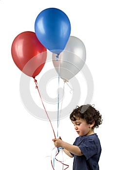 Little boy 3 balloons