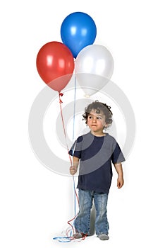 Little boy 3 balloons