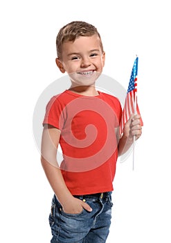 Little boy with American flag