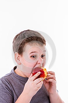 Little boy with apple