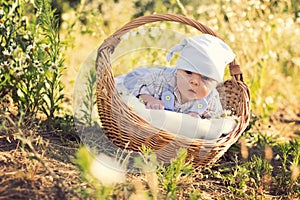 Little boy with a basket