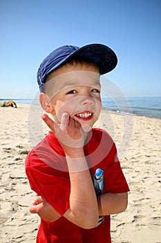 A little boy on the beach