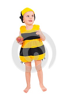 Little boy in bee carnival costume