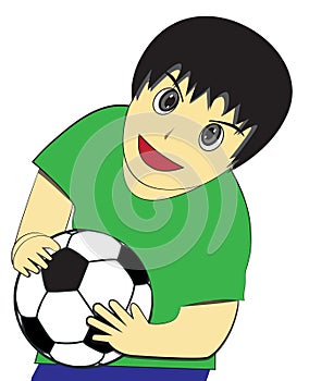 Little Boy carry soccer ball