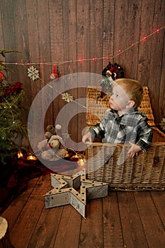 Little boy in a Christmas atmosphere