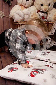 Little boy in a Christmas atmosphere