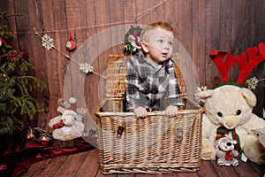Little boy in a Christmas atmosphere