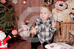 Little boy in a Christmas atmosphere