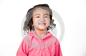 Little boy closing ears with his hands, isolated