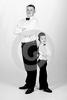 Little boy with dad businessman. family day. happy child with father. business meeting party. esthete. male fashion