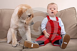 Little Boy and Dog