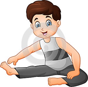 Little boy doing exercises
