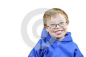 Little boy with Downs Syndrome photo