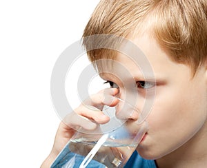 Little boy drink cold water