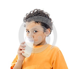 Little Boy Drinking Milk