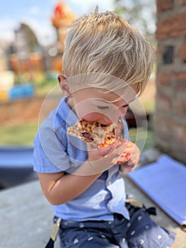 Little boy eating