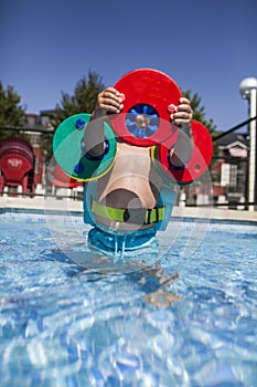 Little boy enjoy the pool