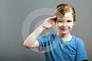 Little Boy Expression - Salute photo