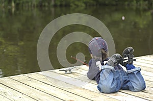 Little boy fishing