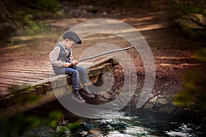 Little boy on fishing trip
