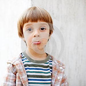 Little boy with funny face