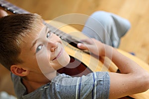 Little boy with guitar