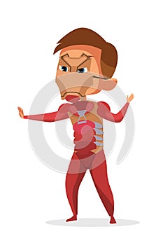 Little boy in halloween suit vector illustration