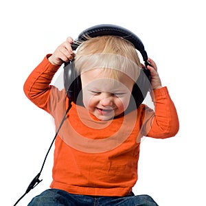 Little boy with headphones