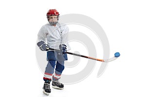 Little boy is hockey player