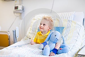 Little boy in hospital room