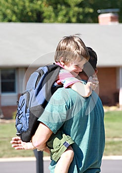 Little Boy Hugging Dad