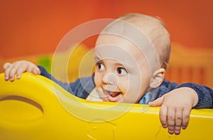 Little boy in an indoor playground